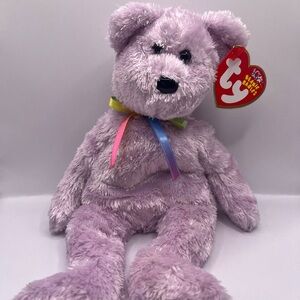 TY Beanie Baby - SHERBERT the Bear (Purple Version) (8.5 inch) -MWMTs Stuffed
